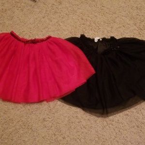 H&M Girls Red &Black Sparkly Tulle Skirts